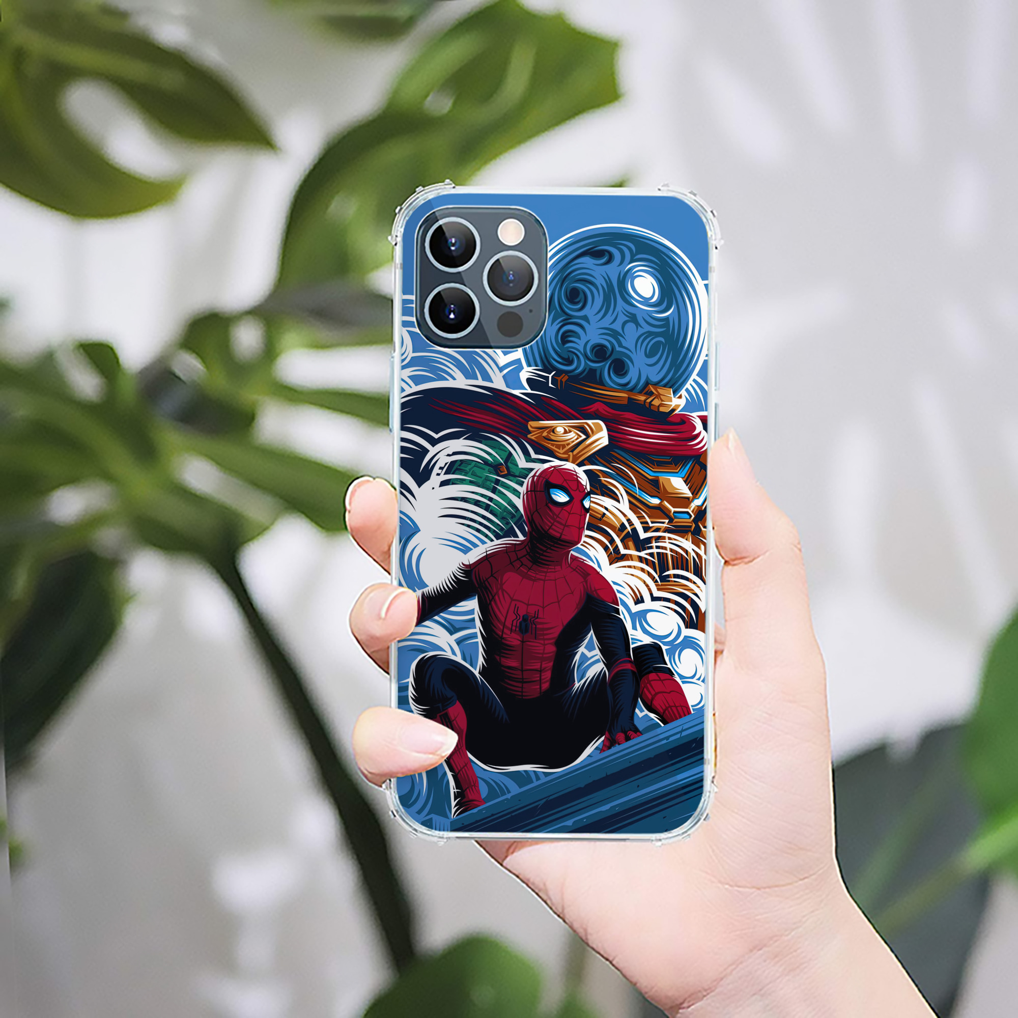 （画像用） Spider Man スパイダーマン 【iPhone 12シリーズ対応】透明スマホケース（クリアソフトケース）